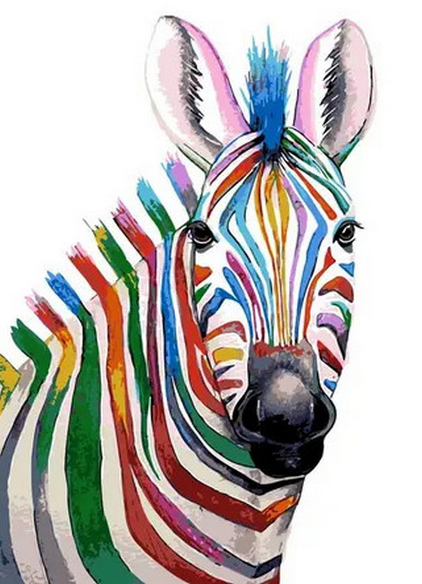 Amparo Miranda® Malování podle čísel Barevná zebra