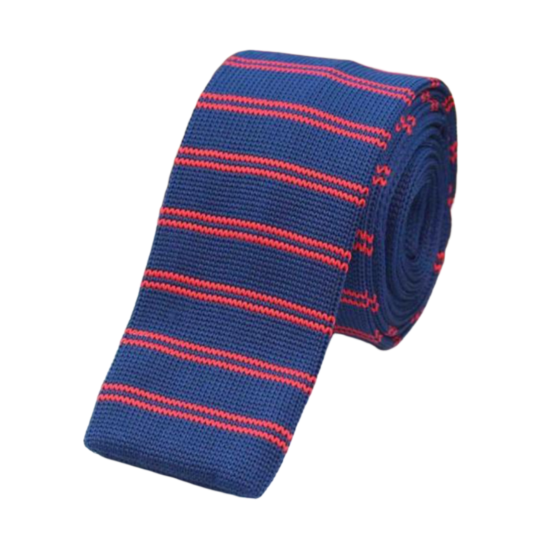 Amparo Miranda® Pletená kravata se vzorem PK001 modro červená