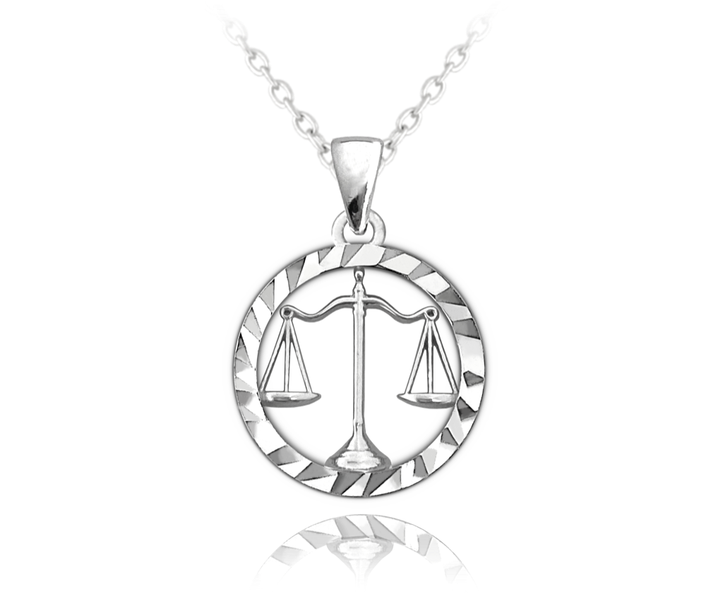 Minet Stříbrný náhrdelník Zodiac JMAS940, Znamení zvěrokruhu Váhy