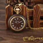 Kapesní hodinky Antique Wooden Watch P2138