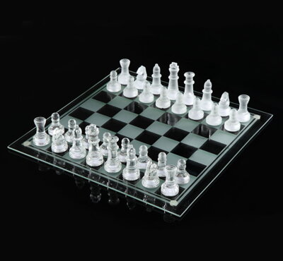 Skleněné šachy 20x20cm